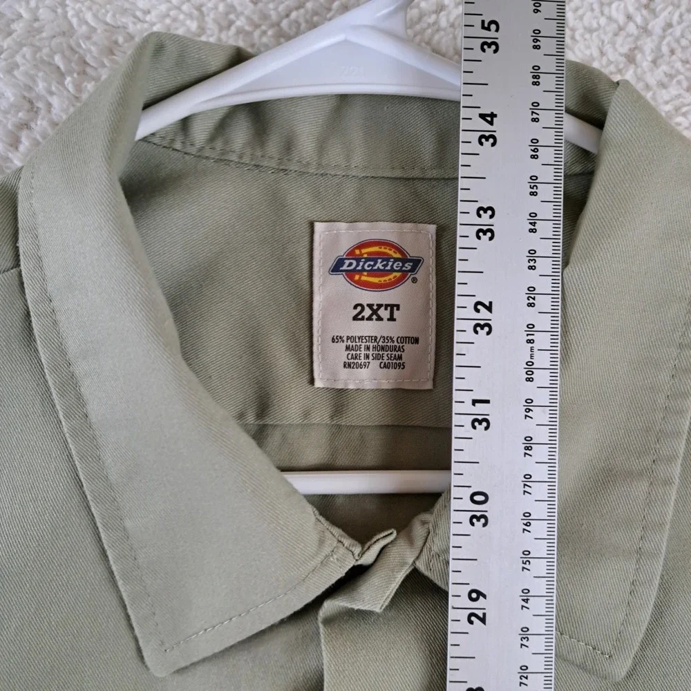 Dickies Work Shirt Mens 2XT Button Up Khaki